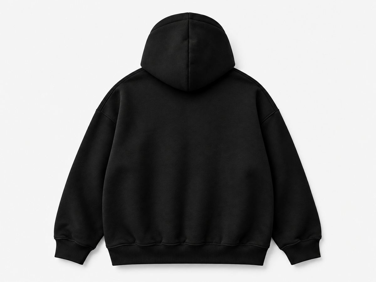 BONELESS LIVE UNFIXED HOODIE VOID BLACK back product view