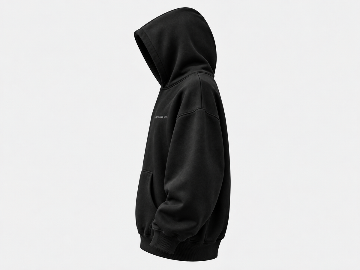 BONELESS LIVE UNFIXED HOODIE VOID BLACK side product view